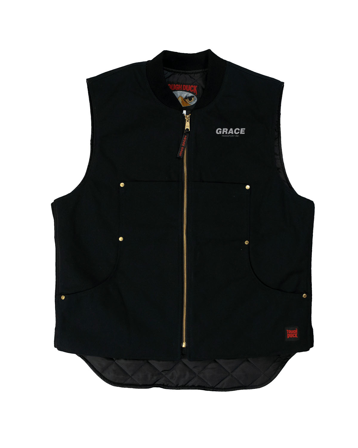 thumbnail image 2 of Tough Duck Men's Quilt Lined Vest - 12oz Cotton Duck Shell, Polyester Insulation, Work Vest With Pockets 2 of 13